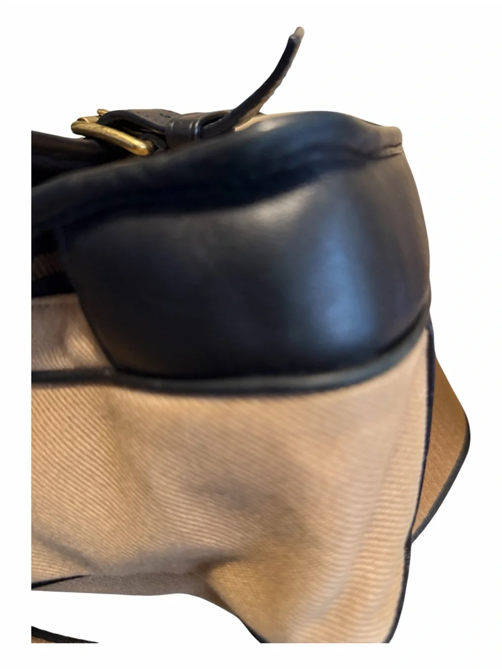 Coach Canvas & Black Leather Messenger Bag, Briefcase Laptop Crossbody